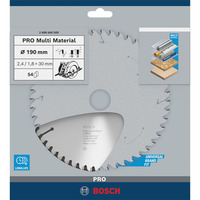 Bosch PRO Multi Material Kreissägeblatt, Ø 190mm, 54Z Bohrung 30mm, für Handkreissägen