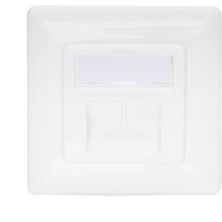 Digitus CAT.6A Datenanschlussdose, Unterputz, geschirmt, 2x RJ-45 LSA weiß, Klasse EA, vertikale Kabelinstallation