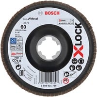 Bosch PRO X571 X-LOCK Fächerschleifscheibe, Ø 125mm, K60 Bohrung 22,23mm, abgewinkelt