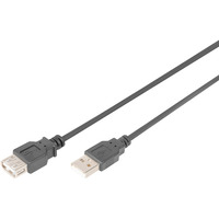 Digitus USB 2.0 Verlängerungskabel, USB-A Stecker > USB-A Buchse schwarz, 3 Meter