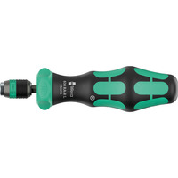 Wera 838 RA-R L Bits-Handhalter mit Ratschenfunktion, Schraubendreher schwarz/grün, 1/4", mit Rapidaptor Schnellwechselfutter
