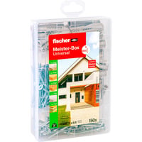 fischer Meister-Box Universal + Schrauben, Dübel hellgrau, 150-teilig