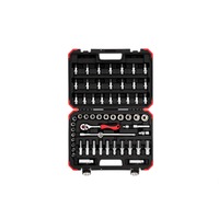 GEDORE Red Steckschlüssel-Satz 3/8", 59-teilig rot/schwarz, mit Umschalt-Knarre, SW 6mm - 24mm