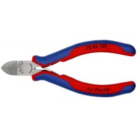 KNIPEX Seitenschneider 72 02 125, für Kunststoff, Schneid-Zange rot/blau, Länge 125mm