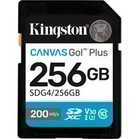 Kingston Canvas Go! Plus 256GB SDXC, Speicherkarte schwarz, UHS-I U3, Class 10, V30