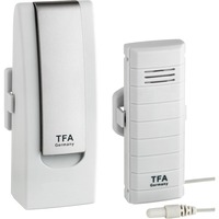 TFA Wetterstation-Set mit Temperatursender mit wasserfestem Kabelfühler weiß