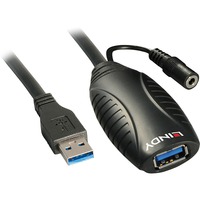 Lindy USB 3.2 Gen 1 Aktivverlängerungskabel, USB-A Stecker > USB-A Buchse schwarz, 15 Meter