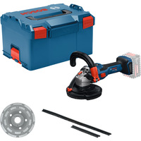 Bosch Professional Akku-Betonschleifer GBR 18V-15 S Professional solo, 18Volt blau/schwarz, ohne Akku und Ladegerät, Ø 125mm, in L-BOXX
