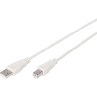 Digitus USB 2.0 Anschlusskabel USB-A (Stecker) > USB-B (Stecker) beige, 1,8 Meter