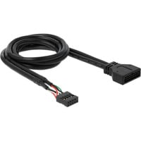 DeLOCK USB 2.0 Adapterkabel, 9 Pin Header Buchse > USB 3.2 Pin Header Stecker schwarz, 30cm