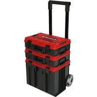 Einhell Systemkoffer E-Case Tower, Werkzeugwagen schwarz/rot, 1x E-Case L, 2x E-Case S