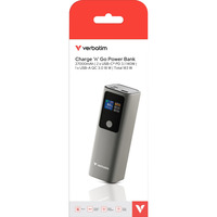 Verbatim Powerbank Charge 'n' Go 27.000mAh, 183 Watt grau, PD 3.1, Quick Charge 3.0