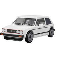 COBI Volkswagen Golf GTI (1976-1983), Konstruktionsspielzeug weiß, Maßstab 1:35