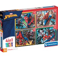 Clementoni Supercolor 4 in 1 - Marvel Spiderman, Puzzle 4 Puzzle (12-24 Teile)