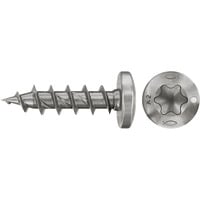 fischer Spanplattenschraube PowerFast II 3,5x12 Halbrundkopf TX 200 Stück, mit Vollgewinde, Edelstahl A2