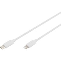 Digitus USB 2.0 Daten-/Ladekabel USB-C > Lightning, MFI zertifiziert weiß, 1 Meter, PD 2.0, Laden mit bis zu 60 Watt