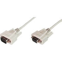 Digitus Serielles Datatransfer Verlängerungskabel, D-Sub9 (Stecker) > D-Sub9 (Buchse) beige, 3 Meter