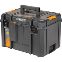 DEWALT TSTAK Tower DWST60452-1, im McLaren Design, Werkzeugkiste schwarz/gelb, mobile Aufbewahrungsbox, tiefe Werkzeugbox und Organizer