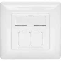 Digitus Frontplatte + Einbaurahmen für Multimedia/Keystone, Frontpanel weiß