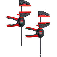 BESSEY Einhandzwinge mit drehbarem Griff S, EZ360S-11SET schwarz/rot, 2 Stück, 110 / 40