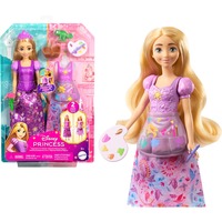 Mattel Disney Princess 2-in-1-Geschichten Rapunzel-Modepuppe mit 2 Oberteilen zum Anklipsen, 2 Röcken und 9 Accessoires