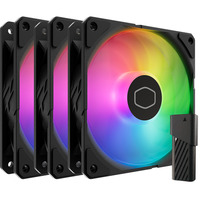 Cooler Master SickleFlow Edge 120 ARGB Fan, Gehäuselüfter schwarz, 3er-Pack, mit A1 Mini LED Controller, 120 mm