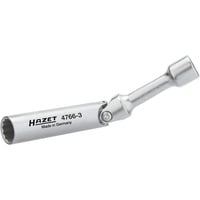 Hazet Zündkerzenschlüssel 4766-3, 14mm, Steckschlüssel 3/8", mit Kronenfeder