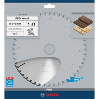 Bosch PRO Wood Kreissägeblatt, Ø 216mm, 48Z Bohrung 30mm, für Kapp- & Gehrungssägen