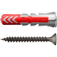 fischer Dübel DuoPower 6x30 S  hellgrau/rot, 50 Stück, mit verzinkter Schraube