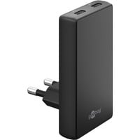 goobay USB-C PD GaN 90° Dual-Schnelladegerät schwarz, 65 Watt