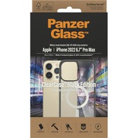 PanzerGlass ClearCase, Handyhülle transparent/schwarz, iPhone 14 Pro Max, MagSafe