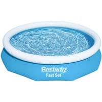 Bestway Fast Set Aufstellpool, Ø 305cm x 66cm, Schwimmbad blau/weiß