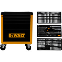 DEWALT DWHT50001-1, Werkzeugwagen gelb/schwarz, Inkl. 341-tlg. Werkzeugset in 3 Werkzeugmodulen