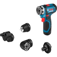 Bosch Professional Akku-Bohrschrauber GSR 12V-15 FC Professional, 12Volt blau/schwarz, 2x Li-Ionen Akku 2,0Ah, Koffer