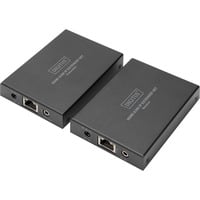 Digitus HDMI KVM IP Extender Set, 150 Meter, HDMI Verlängerung schwarz, Sendeeinheit + Empfängereinheit