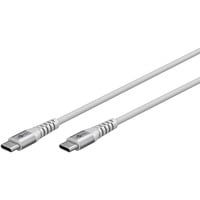 goobay Supersoftes USB 2.0 Textilkabel, USB-C Stecker > USB-C Stecker weiß, 0,5 Meter