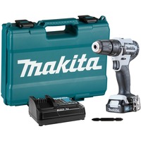 Makita Akku-Schlagbohrschrauber HP333DSAW, 12Volt weiß/schwarz, Li-Ionen Akku 2,0Ah, Koffer