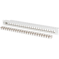 Digitus Modulares Patchpanel, 24-Port, bestückt mit 24x DN-93615 grau, 1 HE, Rack Mount, geschirmt
