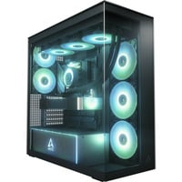 ARCTIC Xtender Mirror Black Design, Tower-Gehäuse schwarz, Tempered Glass x 2 (verspiegelt)