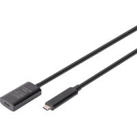 Digitus Aktives USB 3.2 Gen 2 Verlängerungskabel, USB-C Stecker > USB-C Buchse schwarz, 5 Meter, Repeater Kabel