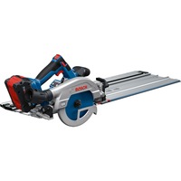 Bosch Professional Akku-Handkreissäge GKS 18V-57-2 GX Professional solo + FSN 440 X blau/schwarz, ohne Akku und Ladegerät, mit Führungsschiene für Querschnitte