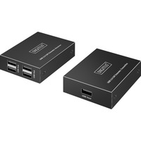 Digitus USB 2.0 CAT Extender-Set, 480 Mbps, 150 Meter, USB-Extender schwarz, Sendeeinheit + Empfängereinheit, 4 Port USB-A