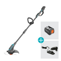 GARDENA Akku-Rasentrimmer PowerTrim 30/18V P4A grau/türkis, Li-Ion Akku 4Ah, POWER FOR ALL ALLIANCE