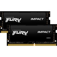 Kingston FURY SO-DIMM 16 GB DDR4-3200 (2x 8 GB) Dual-Kit, Arbeitsspeicher schwarz, KF432S20IBK2/16, Impact, INTEL XMP
