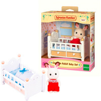 EPOCH Sylvanian Families - Schokoladenhasen Baby mit Babybett, Konstruktionsspielzeug 