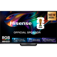 Hisense 85UR8DS RGB MiniLED, LED-Fernseher 215 cm (85 Zoll), schwarz/dunkelgrau, UltraHD/4K, Hi-View AI Engine RGB, 180Hz Panel