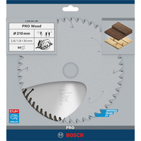 Bosch PRO Wood Kreissägeblatt, Ø 210mm, 60Z Bohrung 30mm, für Handkreissägen