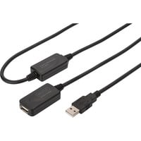 Digitus Aktives USB 2.0 Verlängerungskabel, 20 Meter schwarz, Repeater Kabel
