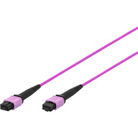 Digitus Glasfaser-Patchkabel, MPO Buchse, OM4, Methode A violett, 15 Meter