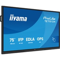 iiyama ProLite TE7513A-B3AG, Public Display schwarz (matt), UltraHD/4K, IPS, Touchscreen, HDMI, DP, USB-C, USB-Hub